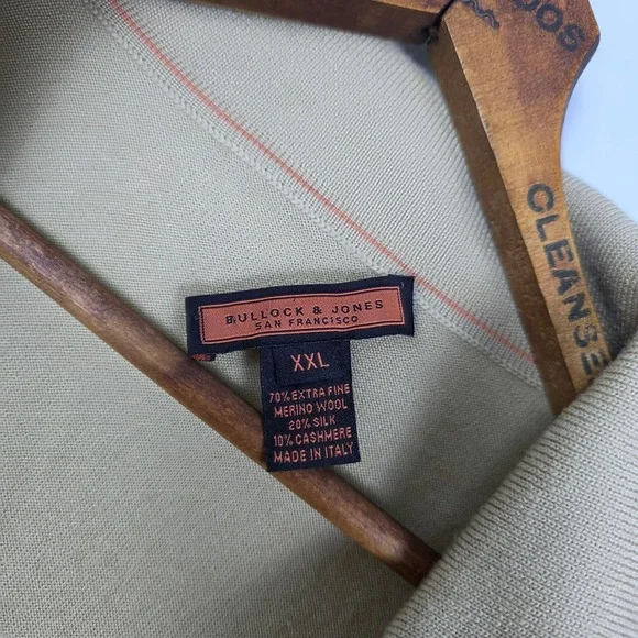 Bullock & Jones San Francisco Merino Wool Cashmere Silk Long Sleeve Polo XXL - Picture 3 of 6